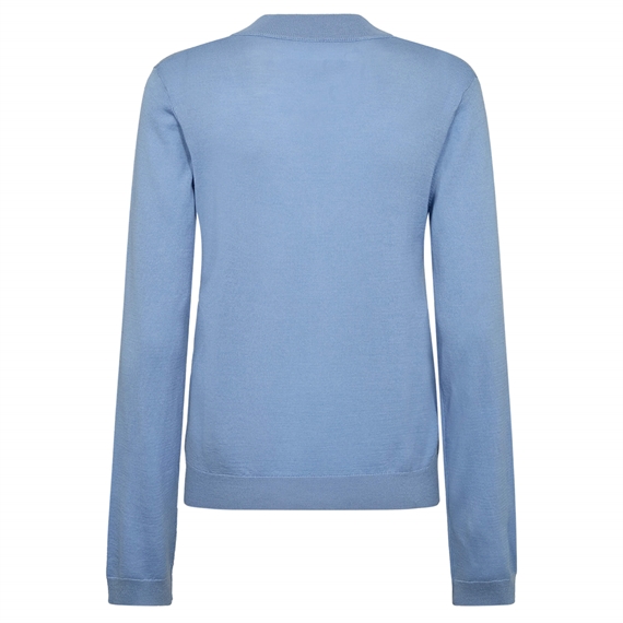 Ivy Copenhagen Essex Regular LS V-Neck Strik, Sky Blue 